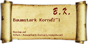 Baumstark Kornél névjegykártya