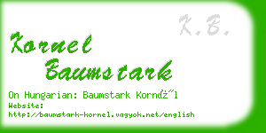 kornel baumstark business card